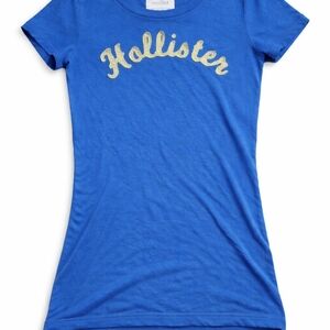 Hollister Bright Blue Tee with Neon Green Logo